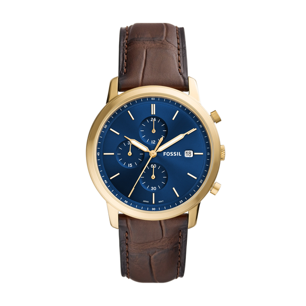 Fossil Minimalist Men's Chronograph Watch in Gold | Pascoes