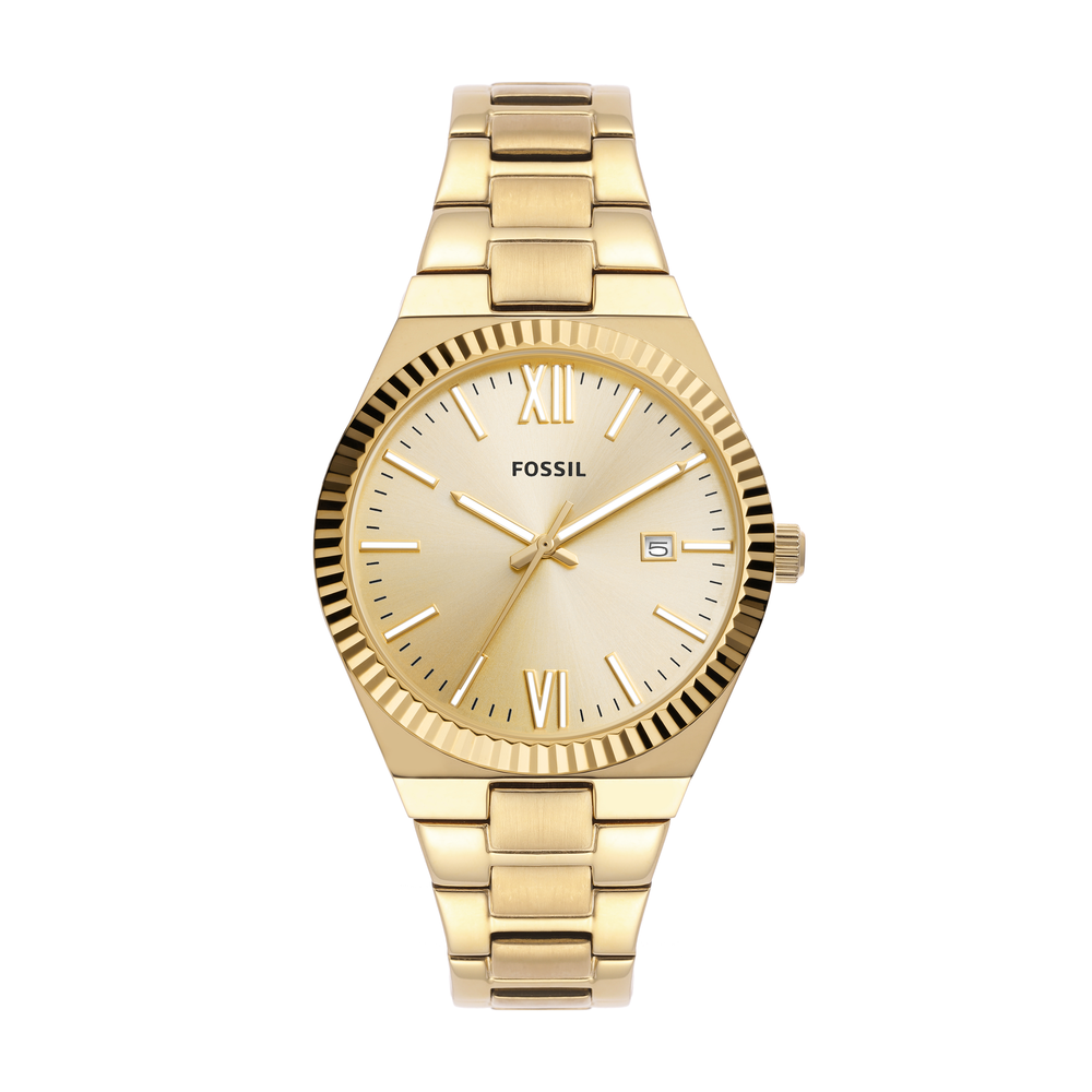 Fossil Heritage Automatic Ladies' Gold Tone Bracelet Watch | H.Samuel