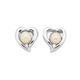 Freshwater Pearl Heart Stud Earrings in Sterling Silver