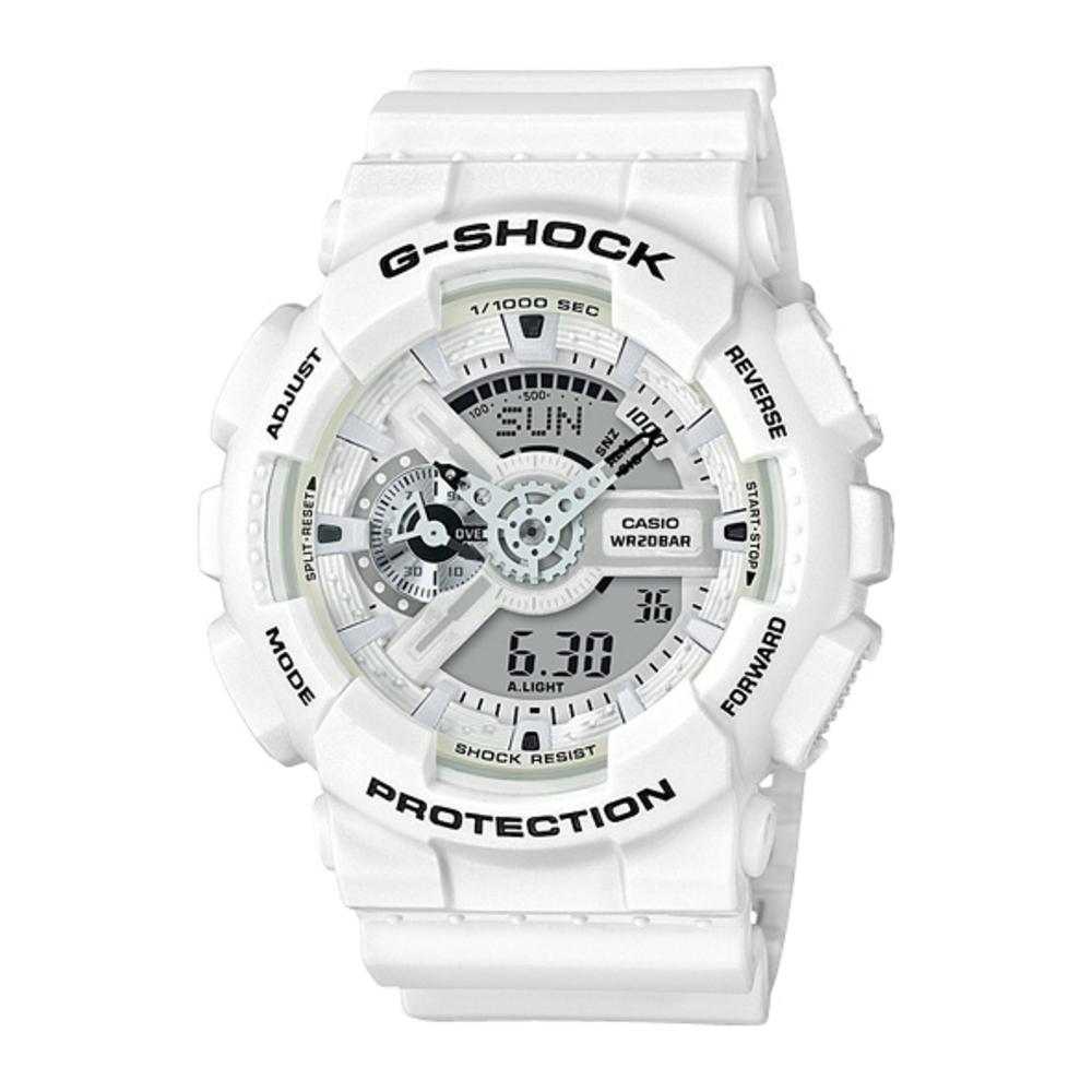 Casio Ga Watch Ga135a G-shock Men's Watch Ga110mw-7a In White Pascoes