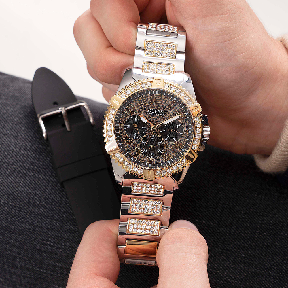 Guess gold and silver watch cheap