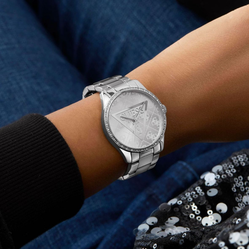 Guess Roxy Ladies Watch in Silver | Pascoes