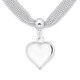 Heart on Diamond Cut Ball & Cable Chain in Sterling Silver