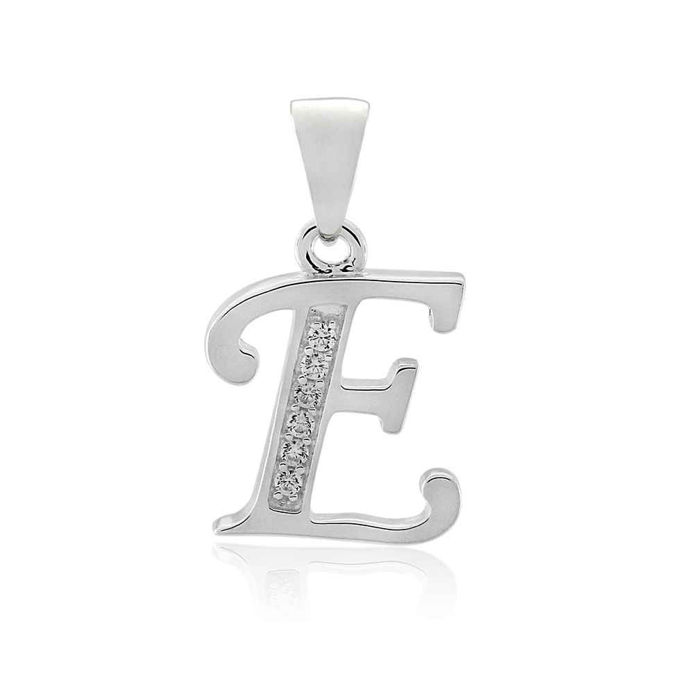 Sterling silver e clearance initial necklace