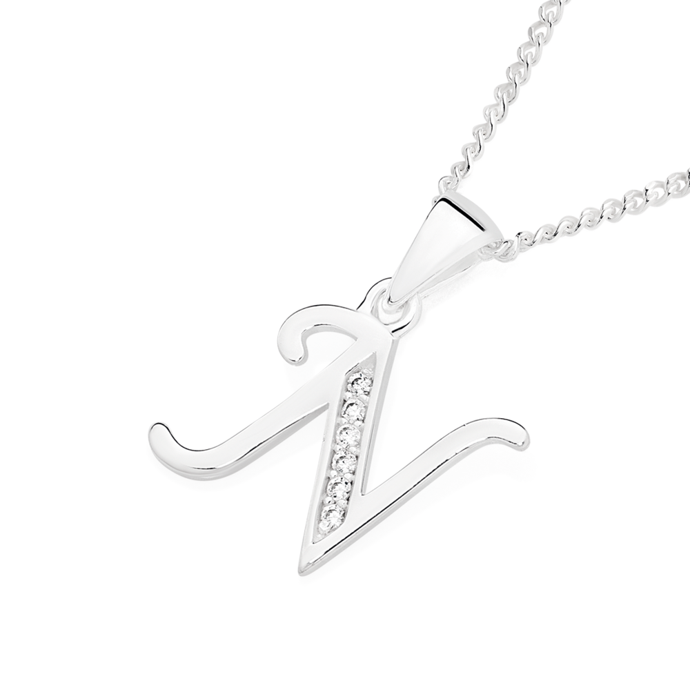 N Initial Pendant Necklace + FREE Studs – Dylan Oaks
