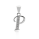 Initial P Letter Pendant in Sterling Silver with CZ
