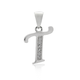 Initial T Letter Pendant in Sterling Silver