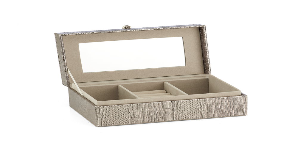 Isabella Grey Snake Tassel Jewellery Box in Grey Pascoes