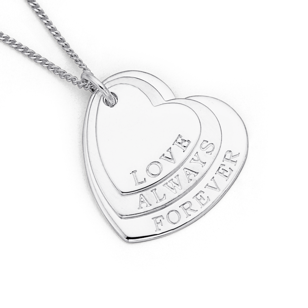 Love, Always \u0026 Forever Heart Pendant in 