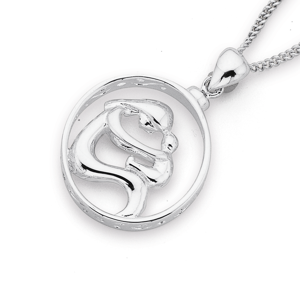 Mother and Child Pendant in Sterling Silver