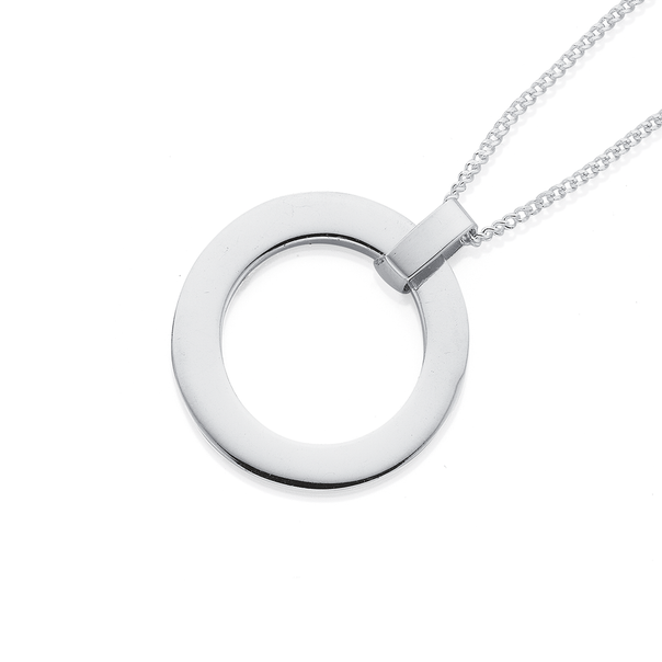Open Circle Pendant in Sterling Silver 25mm