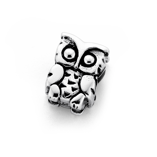 Owl Bead in Sterling Silver