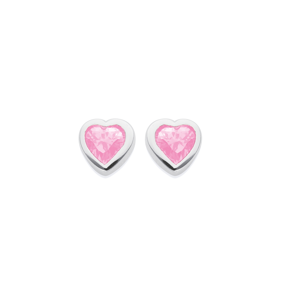 Pink stud earrings silver deals