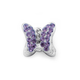 Purple Crystal Butterfly Bead in Sterling Silver