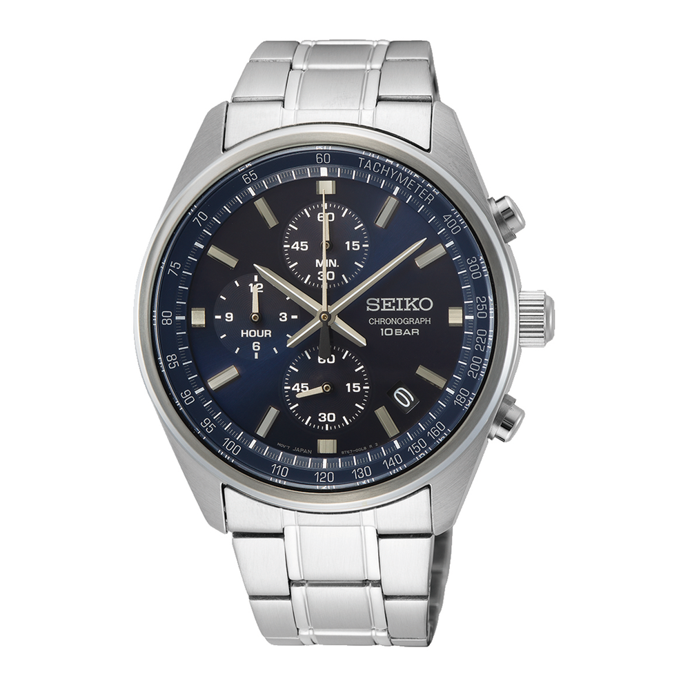 Seiko Men's Chronograph Watch in Silver | Pascoes