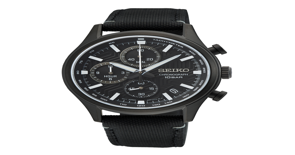 Seiko Men's Chronograph Watch in Black Pascoes