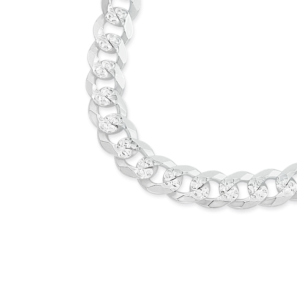 Silver 45cm Fancy Diamond Cut Curb Chain Pascoes