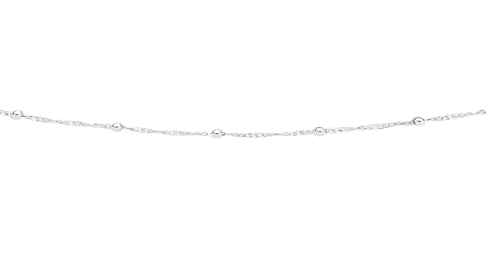 Silver 50cm Twist Rope & Bead Chain | Pascoes