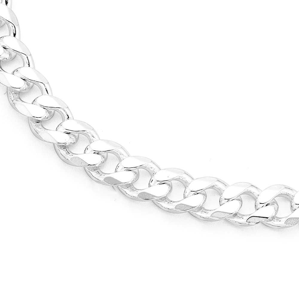 Silver 60cm Bevelled Diamond Cut Curb 