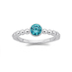 Silver Blue Cubic Zirconia Stacker Ring