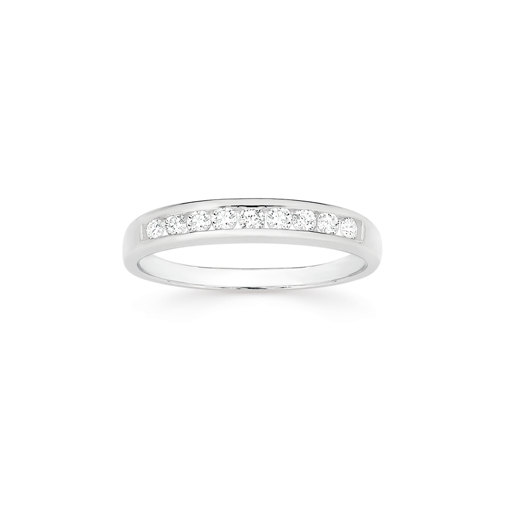 Sterling silver cubic zirconia band rings deals