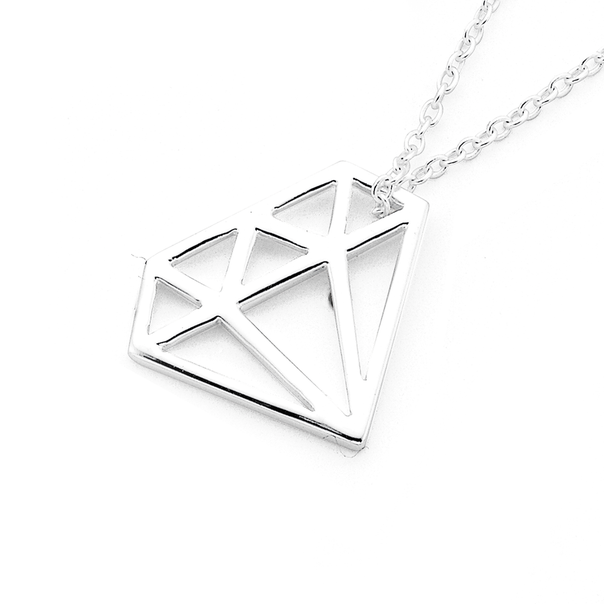 Silver Diamond Shape Pendant