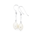 Silver F/W Pearl & Twist Bar Hook Earrings