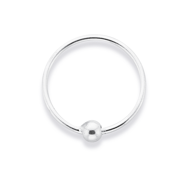 Silver Nose Ring with Ball