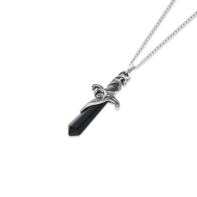 Obsidian Chisel Stainless Steel Chisel Obsidian Sword Pendant | Pascoes