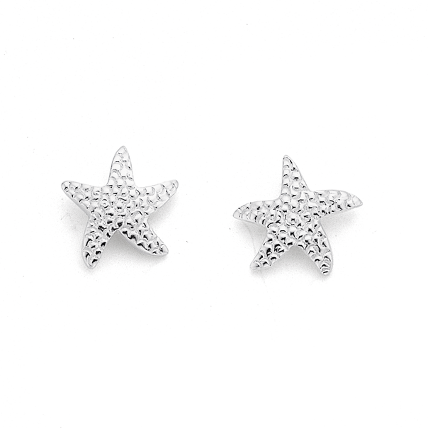 Starfish Studs in Sterling Silver
