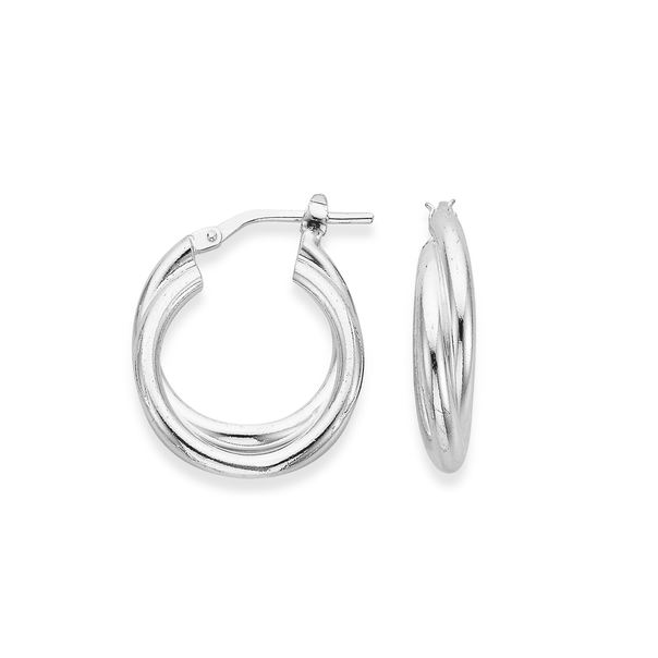 Sterling Silver 18mm Double Hoop Earrings