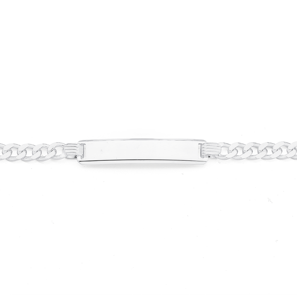 Sterling Silver 19cm Curb ID Bracelet