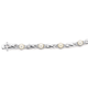 Sterling Silver 19cm Freshwater Pearl & Cubic Zirconia Crossover Bracelet