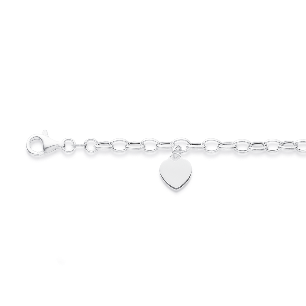 925 Sterling Silver Patterned and Plain Belcher Bracelet - 9 mm - TOP  JEWELLERY