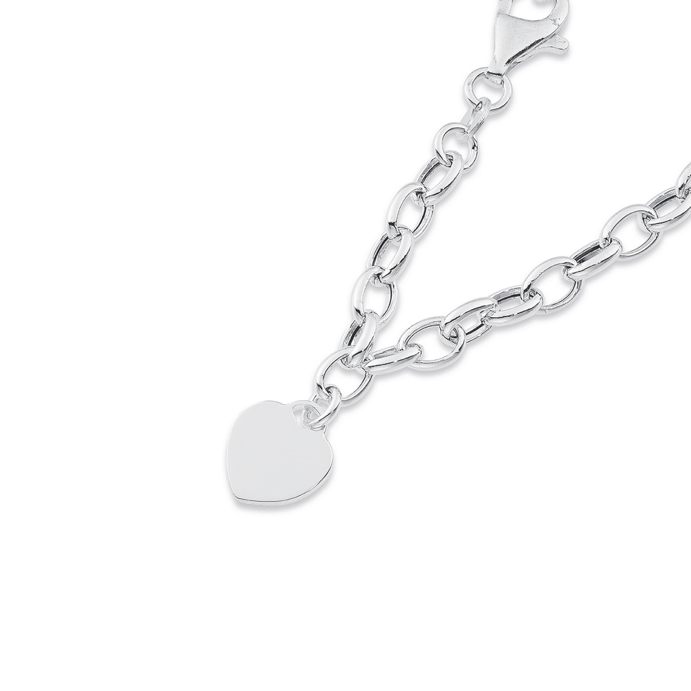 Tuscany Silver Bracciale In Argento Sterling 925 Per Charm – Catena Belcher Ovale 20 Cm, 8 Pollici, Regalo In Confezione