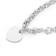 Sterling Silver 19cm Hollow Belcher with Heart Charm Bracelet