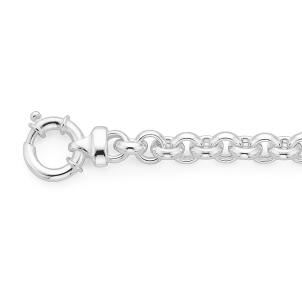 Sterling Silver 19cm Round Link Bracelet