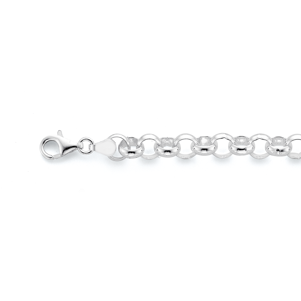 Sterling Silver 23cm Round Belcher link Bracelet Pascoes