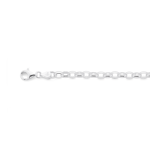 Sterling Silver 20cm Round Belcher-Link Bracelet