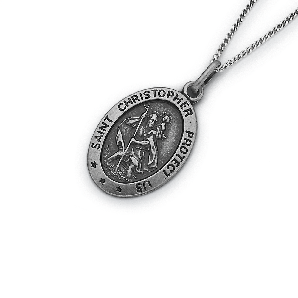 Sterling Silver St Christopher Necklace 2024 | favors.com