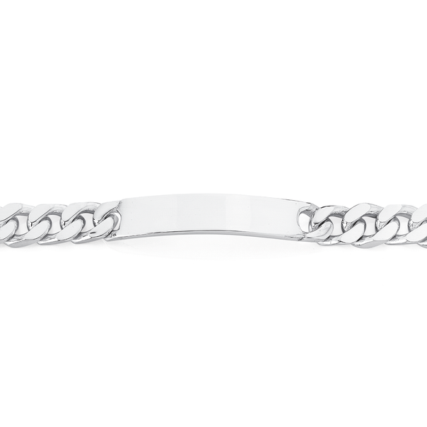 Sterling Silver 22cm Flat Curb I.D Bracelet