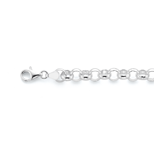 Sterling Silver 23cm Round Belcher-Link Bracelet