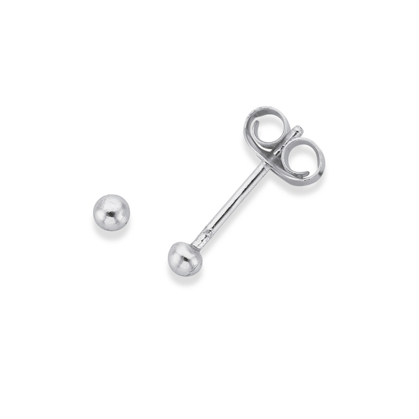 Sterling Silver 2.5mm Mini Ball Stud Earrings