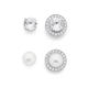 Sterling Silver 4 Ways Pearl & Cubic Zirconia Studs