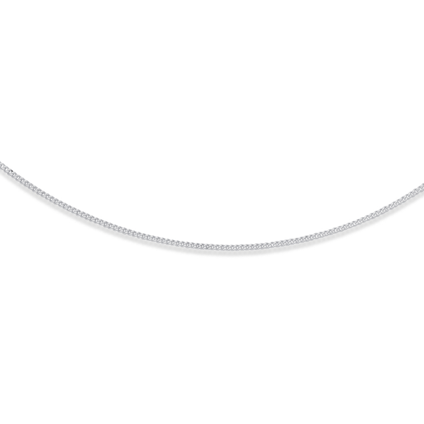 Sterling Silver 40cm Diamond-Cut Fine Curb Chain