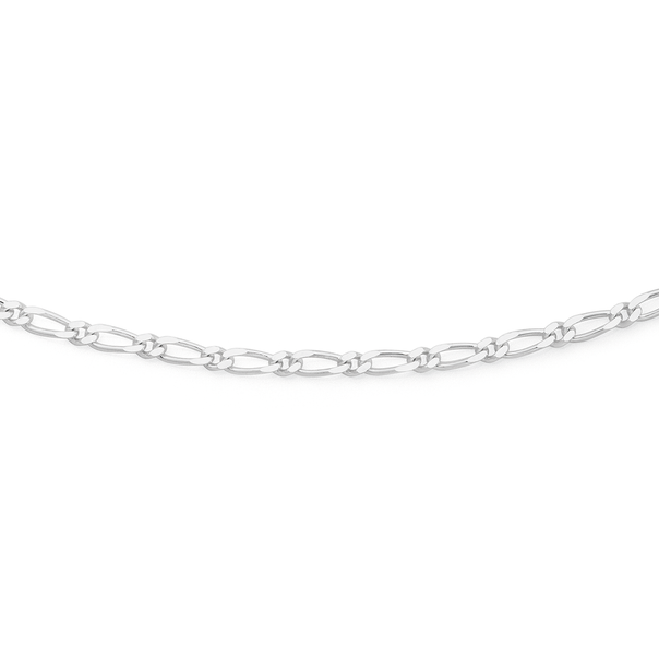 Sterling Silver 45cm 1+1 Figaro Chain