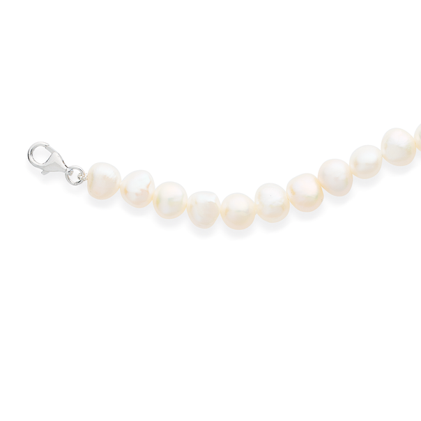 Sterling Silver 45cm Baroque Freshwater Pearl Strand