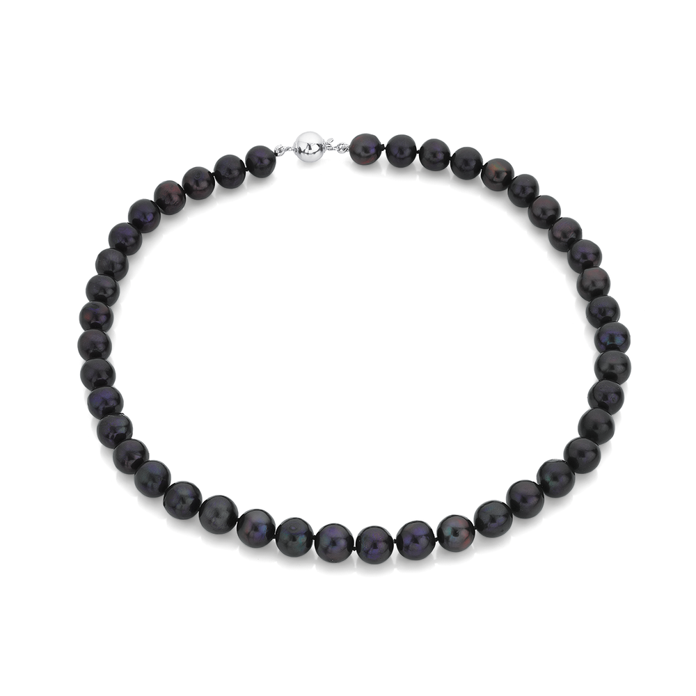 Sterling Silver 45cm Freshwater Black 
