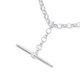 Sterling Silver 45cm Oval Belcher Chain with T-Bar Fob
