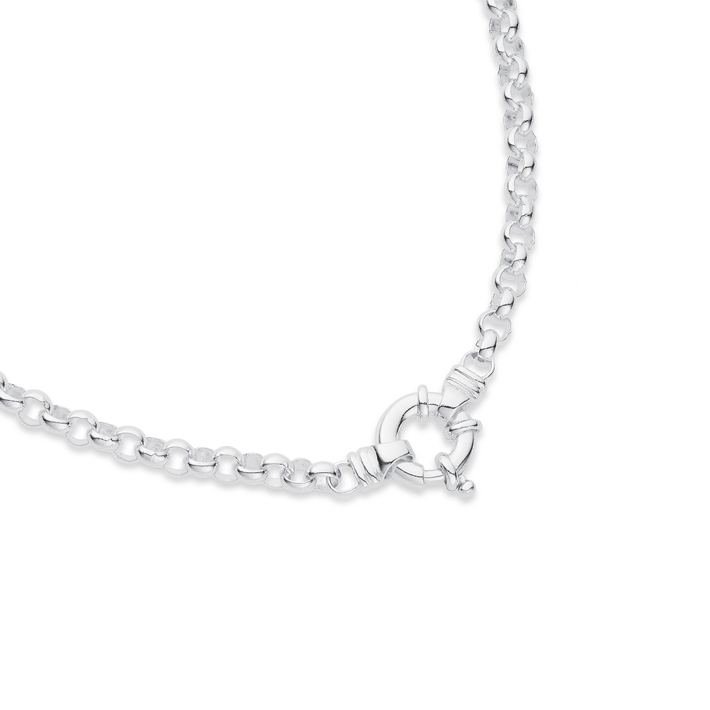 Fancy oval belcher chain necklace in dark grey steel for Him | Laval Europe